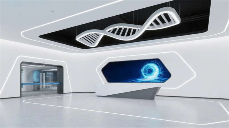 科技創(chuàng)新，簡(jiǎn)約空間——合肥生物制藥廠展廳裝修設(shè)計(jì)效果圖